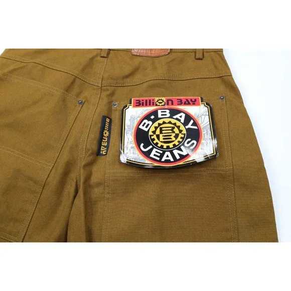 NOS Vintage 90s Streetwear Mens Size 30x31 Baggy Fit Wide Leg Denim Jeans Brown